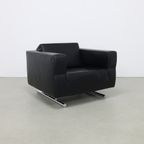 Lounge Chair In Leather And Chrome By Molinari, 1990S thumbnail 2