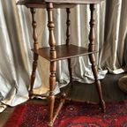 Bijzettafel Etagère Eiken Hout Vintage thumbnail 4