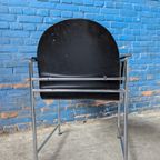 Vintage Arco Bk Eetstoelen -chrome & Zwart- thumbnail 7