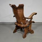 3 X Large Oak Claw Armchairs 1960S 70 X 70 X 90 Cm thumbnail 12