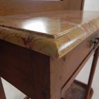 Staande Art Deco Wandkapstok Met Spiegels En Marmer Platen, Jaren 30 thumbnail 21