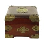Oude Chinese Juwelenkist Sierraden Doos Jade Palissander Messing thumbnail 5