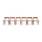 Set Van 6 Model 75 Stoelen Ontworpen Door Niels Möller Uit De Jaren '60 thumbnail 2