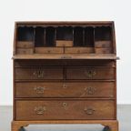 Antieke, Grote Engelse Eikenhouten Secretaire Eind 18e/begin 19e Eeuw Met Een Getrapt Interieur E thumbnail 4