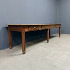 Grote Grenenhouten Kloostertafel Met Lades thumbnail 9