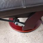Verstelbare Bruin Leren Relaxfauteuil Met Voetenbank thumbnail 7