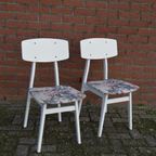 Brocante Vintage Slaapkamer Stoeltjes Set Van 2 thumbnail 2