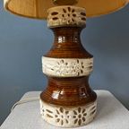 West-Duitsland Fat Lava Keramische Tafellamp / Mid Century Duitse Bureaulamp thumbnail 9