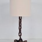 Brutalist Tafellamp Sculptuur Kettinglamp France ’70 Vintage thumbnail 2