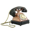 Oude Draaischijf Telefoon Rood Koper Bakeliet Ktas Jaren 30 thumbnail 3