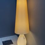 Glass Floor Lamp With Large Off-White Shade 1960S thumbnail 5