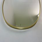Vintage, Ovale Spiegel Met Smallere Onderkant, Gouden Lijst thumbnail 4