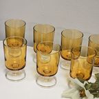 Vintage Luminarc Cavalier Glazen Amber Oker (7X) thumbnail 6