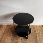 Rvs En Zwart Glas Trolley IKEA 80’s Vintage thumbnail 4
