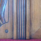 Facet Spiegel In Warm Houten Frame Met Prachtig Houtsnijwerk thumbnail 9