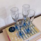4x Champagneglazen Luminarc France Lichtblauwe Steel thumbnail 5