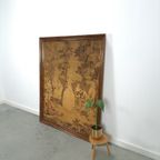 Vintage Doek Schilderij Met Houten Lijst, Wanddecoratie thumbnail 6