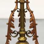 Antieke Staande Engelse Vloerlamp Roodkoper En Messing thumbnail 4