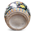 Large Famille Noir Chinese / Porcelain Ginger Jar / Hand Painted / Mille Fleur thumbnail 6