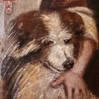 Olieverf Op Paneel, Willem H.A. Teeling - Johanna Schuyt Als Kind Met Hond thumbnail 12