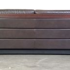 Schuitema Art Deco Lederen 2.5 Zits Design Bank, Model Baldwin, Met Een Donkerbruine Kleur thumbnail 5
