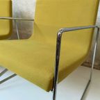 2 Design Stoelen Van Top Ontwerper 'Andreu World' Chrome Met Okergeel. thumbnail 6