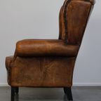 Comfortabele Schapenleren Oorfauteuil Met Een Prachtige Vintage Uitstraling thumbnail 6