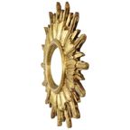 Gouden Sunburst Spiegel Zonnespiegel Hout Convex Heksenspiegel Sixties thumbnail 11