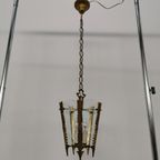 Antieke Vintage Franse Messing Lantaarnlamp Hanglamp Lamp 06 thumbnail 11