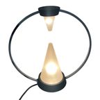 Vintage Memphis Style Desk Lamp - Two Piramids Inside A Metal Circle thumbnail 3