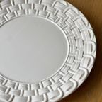 Vintage Portugese White Basket Weave Plate thumbnail 2
