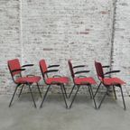 4 Vintage Eettafelstoelen Met Armleuningen thumbnail 10