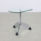 Postmoderne Bijzettafel Metaal & Glas, 1980s thumbnail 3