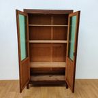 Vintage Antieke Boekenkast Wandkast Servieskast Kast Vitrinekast. thumbnail 10