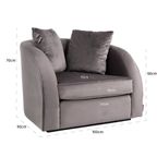 Richmond Interiors Grote Fauteuil Grijs Velvet thumbnail 2