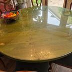 ¨houthakker¨ Rustik Ronde Groene Tafel Massief Hout thumbnail 2