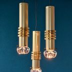 Mid-Century Brass & Glass Lamp. thumbnail 2