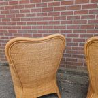 2 Vintage Boho Stijl Rotan En Bamboe Fauteuils thumbnail 3