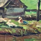 Dirk Meesters - Olieverf Op Triplex - Landschap - 1950'S thumbnail 5