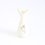 Organic 1950S Shaped White Ceramic Base By Flora Pottery thumbnail 10