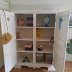 Witte Grote Houten Kast. Opsetims Demi-kast thumbnail 5