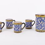 Italian Art Pottery Set From Caltagirone, 1980’s Sicily thumbnail 2