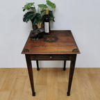 Antiek Frans Houten Bijzettafeltje Plantentafel Haltafeltje thumbnail 13