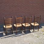 Knopstoelen Donker Eiken Set Van 4 thumbnail 8