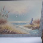 Vintage Origineel Schilderij.olieverf Op Panel Ingelijst Met Ophangsysteem . Philip Sandez... thumbnail 6