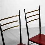 Elegante Vintage Set Van 4 Mid-Century Italiaanse Eetkamerstoelen thumbnail 5