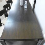 Set Van 6 Brutalist Stoelen En Uitschuifbare Eettafel thumbnail 14