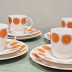 Retro Vintage Ontbijtservies Oranje (4 Persoons) thumbnail 2