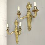 Duo Verguld Bronzen Louis Xvi Wandlampen thumbnail 3