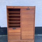 Dubbele Eiken Archiefkast, Rolluikkast, 120 Cm Hoog thumbnail 2